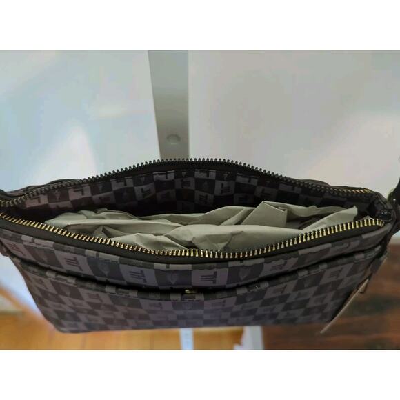 LONDON FOG Black Gray Addison Tower Monogram Purse Shoulder Bag Crossbody NWT - Picture 8 of 8